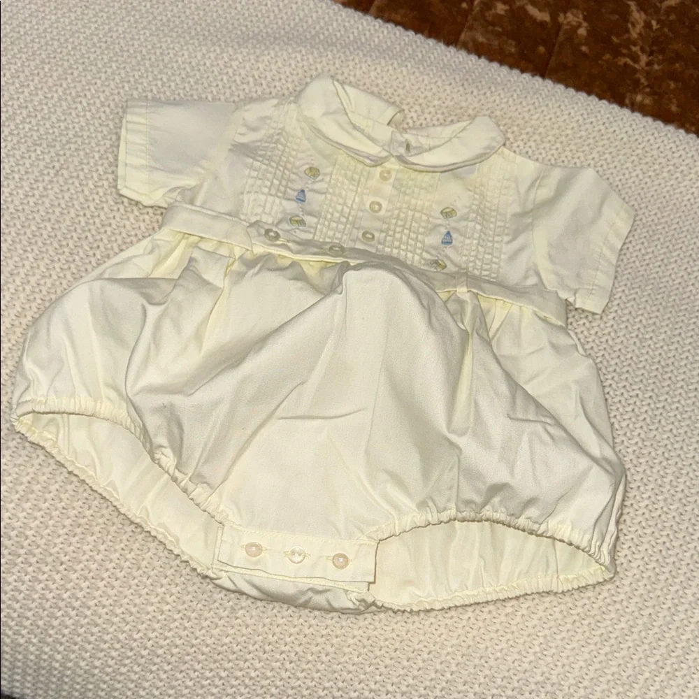 Vintage pale yellow Baby Romper